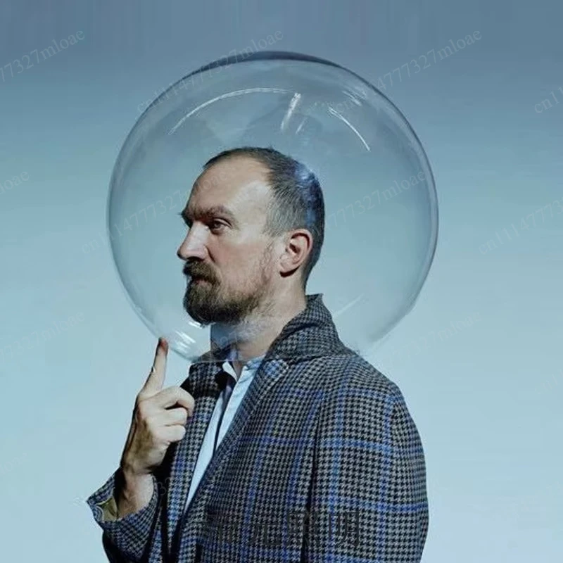 Clear Acrylic Sphere Half Dome Head Cover, Transparent Round Shooting Prop, Portrait Photography Lamp Shade Photo Head Mask