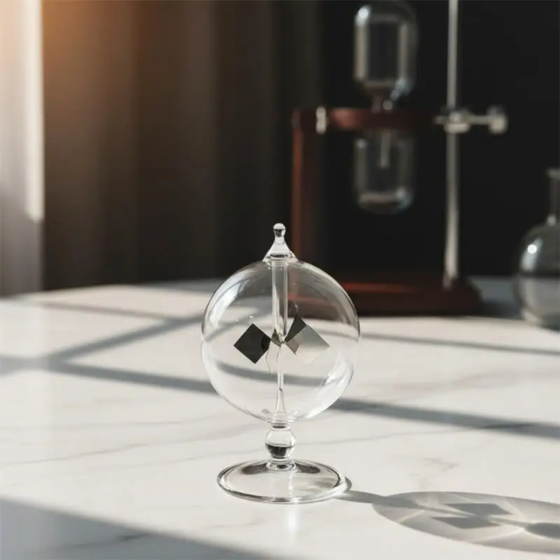 Solar Power Crookes Radiometer Light Pressure Windmill 4 Vanes Educational Physics Gadget Science Gift for Boys Girls Home Study
