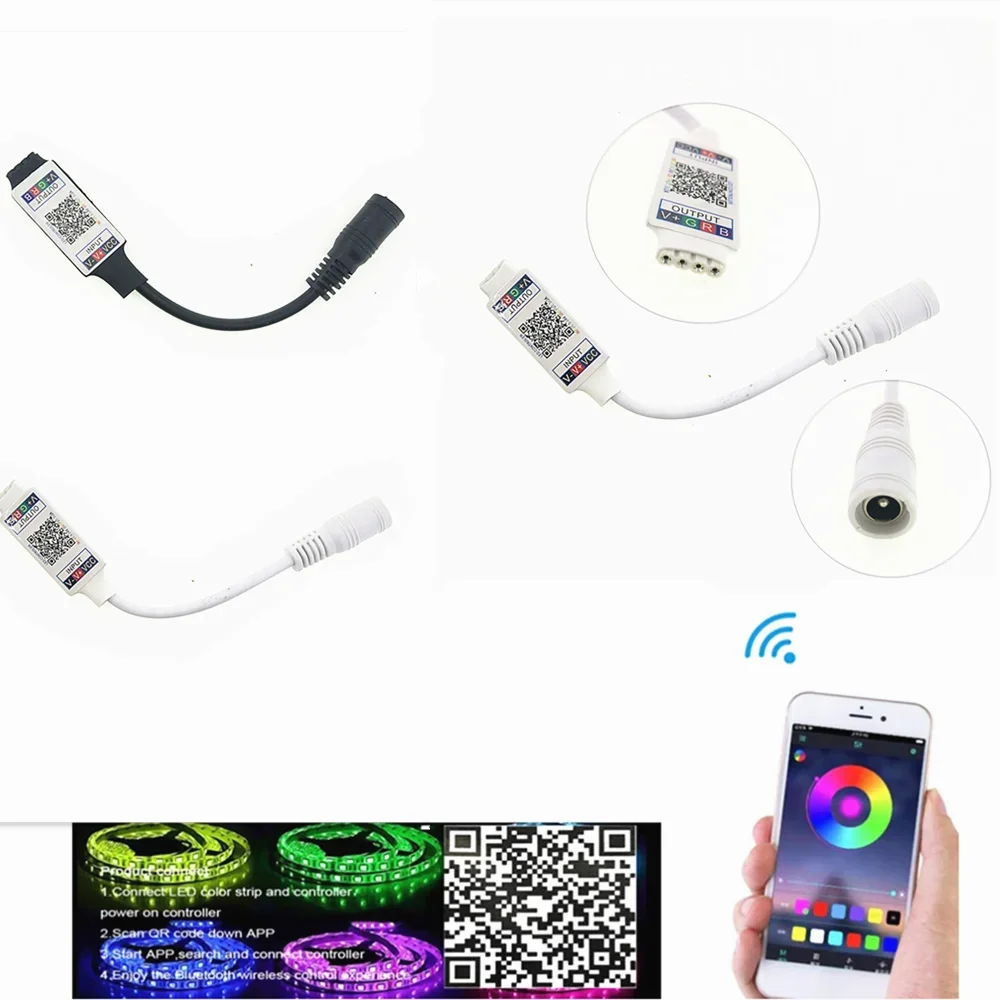Mini RGB Bluetooth Controller DC 5V 12V 24V Music Bluetooth LED Controller Light Strip Controller For RGB LED Strip