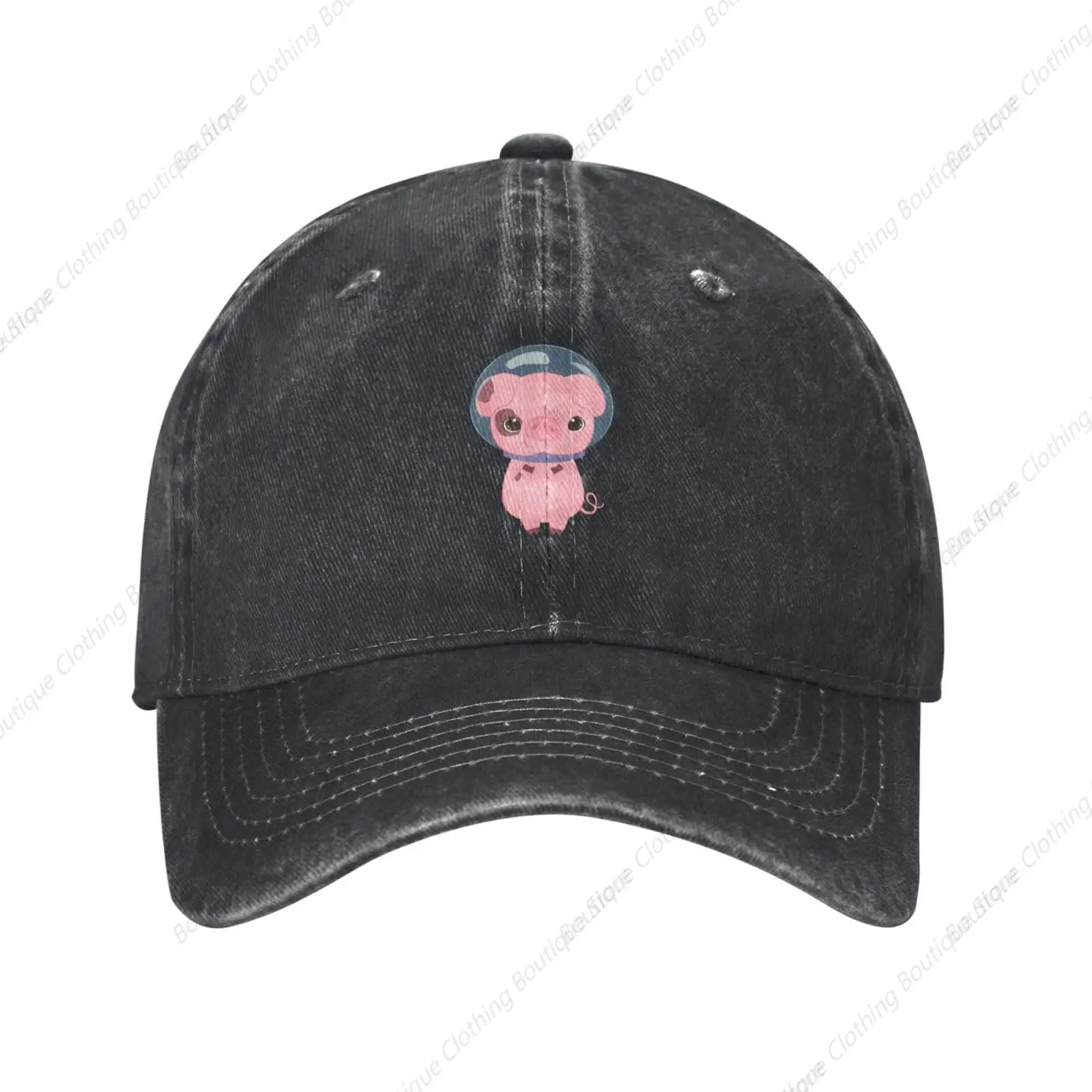 Cute Little Piggy Astronaut Baseball Cap for Men Women Vintage Trucker Hat Golf Hats Dad Hat