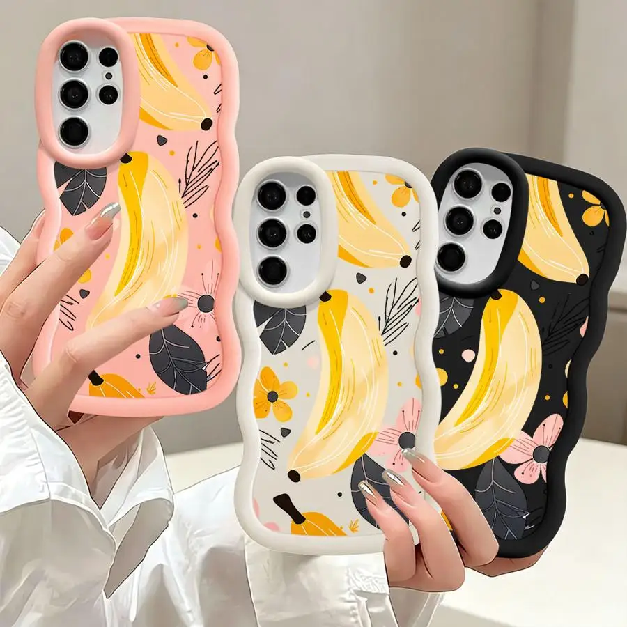 Banana Flower Leaf Soft Phone Cover Case for Samsung Galaxy S26 S22 Ultra S25 S20 FE S23 Plus S24 S25+ S24+ S21