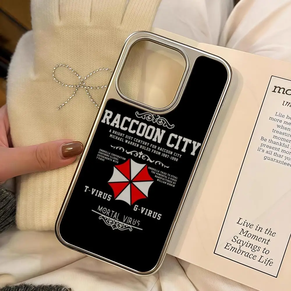 

Umbrella Corporation Phone Case For iPhone 16 15 14 13 12 11 Pro Max Plus HD Magsafe Metal Frame Carbon Fiber Hard Shell