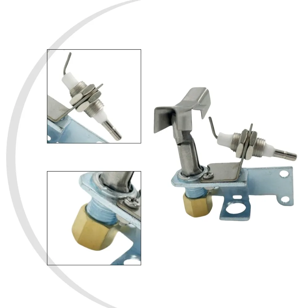 Metal Gas Fryer For Pilot Burner Ignition Head Bracket With Needle For LPG Natural Gas Stove Repair Part 13x2.8cm