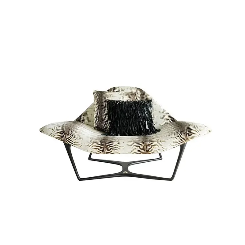 Light luxury single sofa chair, luxury villa home starfish chair, modern creative and fashionable leopard print fabric leisure