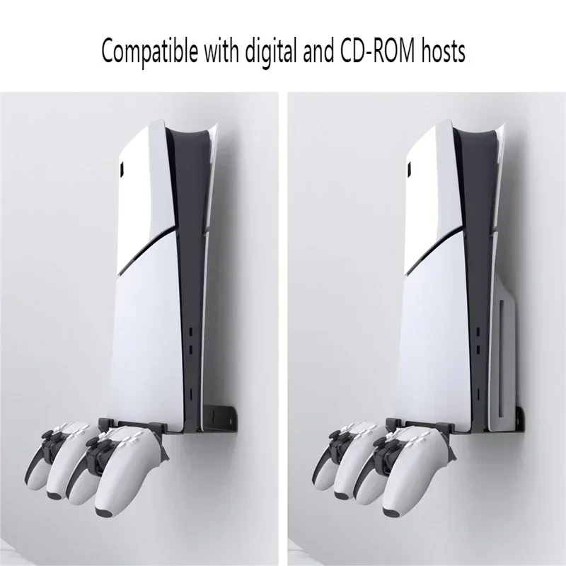 

Wall Mount Bracket Display Stand Base with Controller Holder Wall Hanging Stand for PS5 Slim Digital Edition and Disc Edition