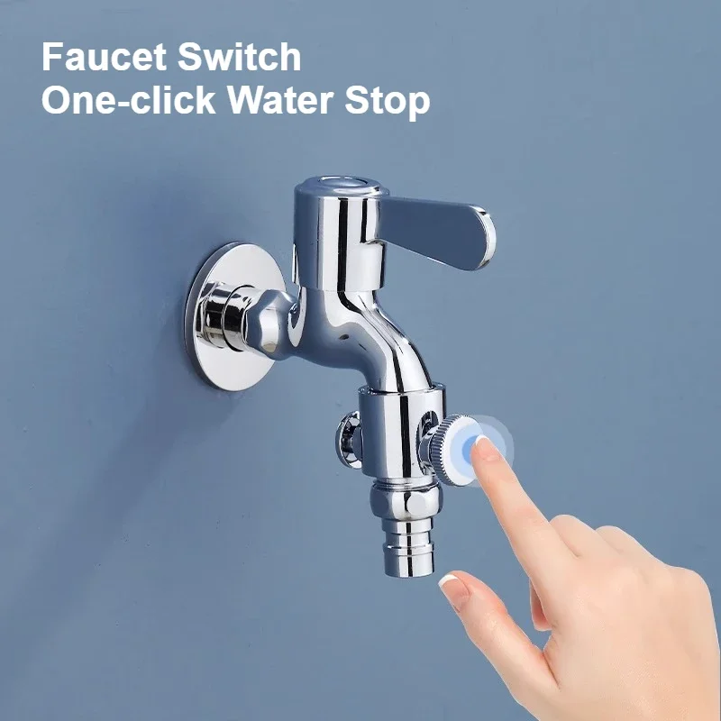 One-button Water Stop Valve Kitchen Bathroom Faucet Anti-leakage Repair Magic Tool Anti-dripping Repair Switch Valve Joint 1pc