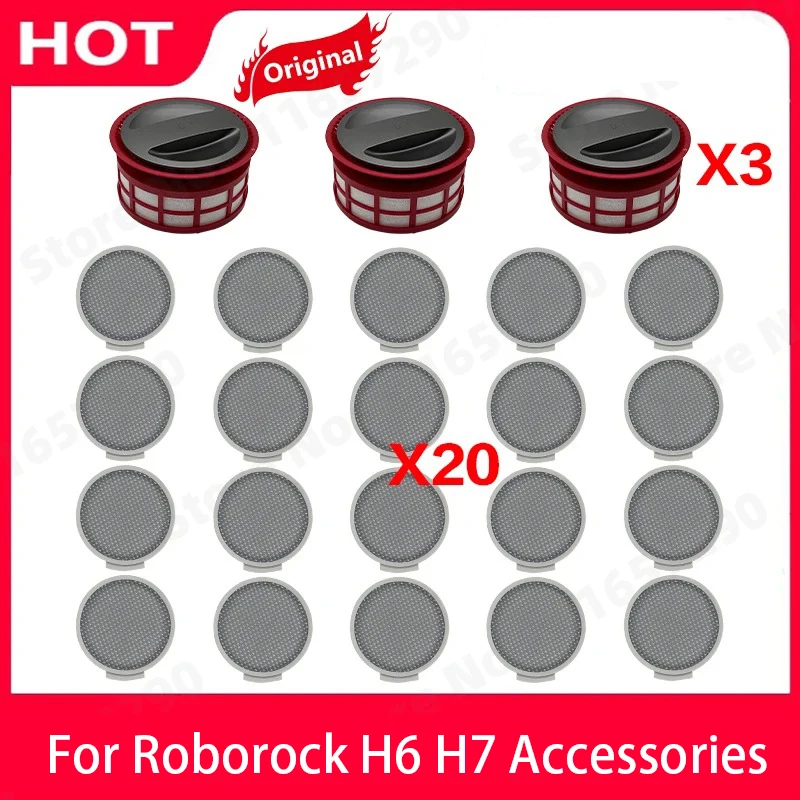 Original roborock h6 h7 hepa pós filtro peças de reposição handheld aspirador sem fio substituição vassoura sacos pó acessórios