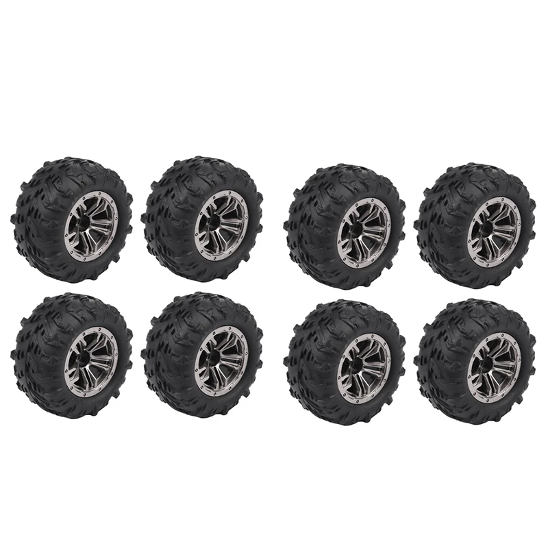 

8Pcs 80Mm Wheel Tire Tyre For Xinlehong Q901 Q902 Q903 9130 9136 9137 9138 Hosim 1/16 RC Car Upgrade Parts,1