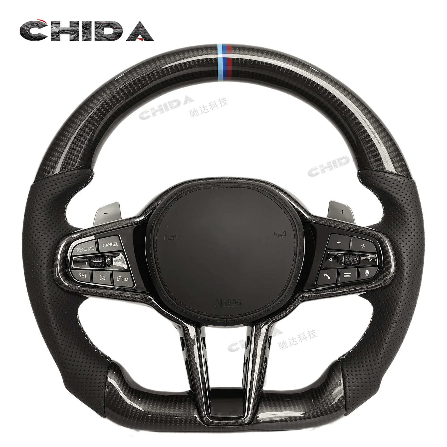 

True Carbon Fibre Flat-bottomed Steering Wheel In Black For BMWs G30 G31 G32 G20 G21 G11 G12 G14 G15 G16 G01 G05 G07 X3 X4 X7