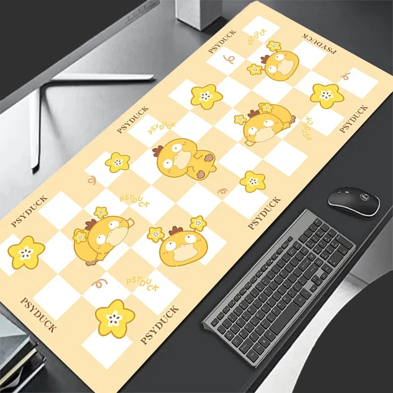 

2025Leather Mouse Pad Larger Speed PC Computer Keyboard Pad Anime P-pokemonS P-psyduck Desk Mat Gaming Accessories Pikachu Mouse