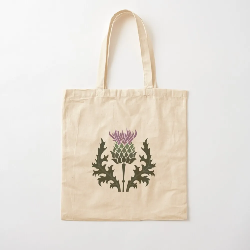 Scottish Thistle Flower of Scotland on Pale Blue Tote Bag custom canvas bag Cloth bags Women's shopper