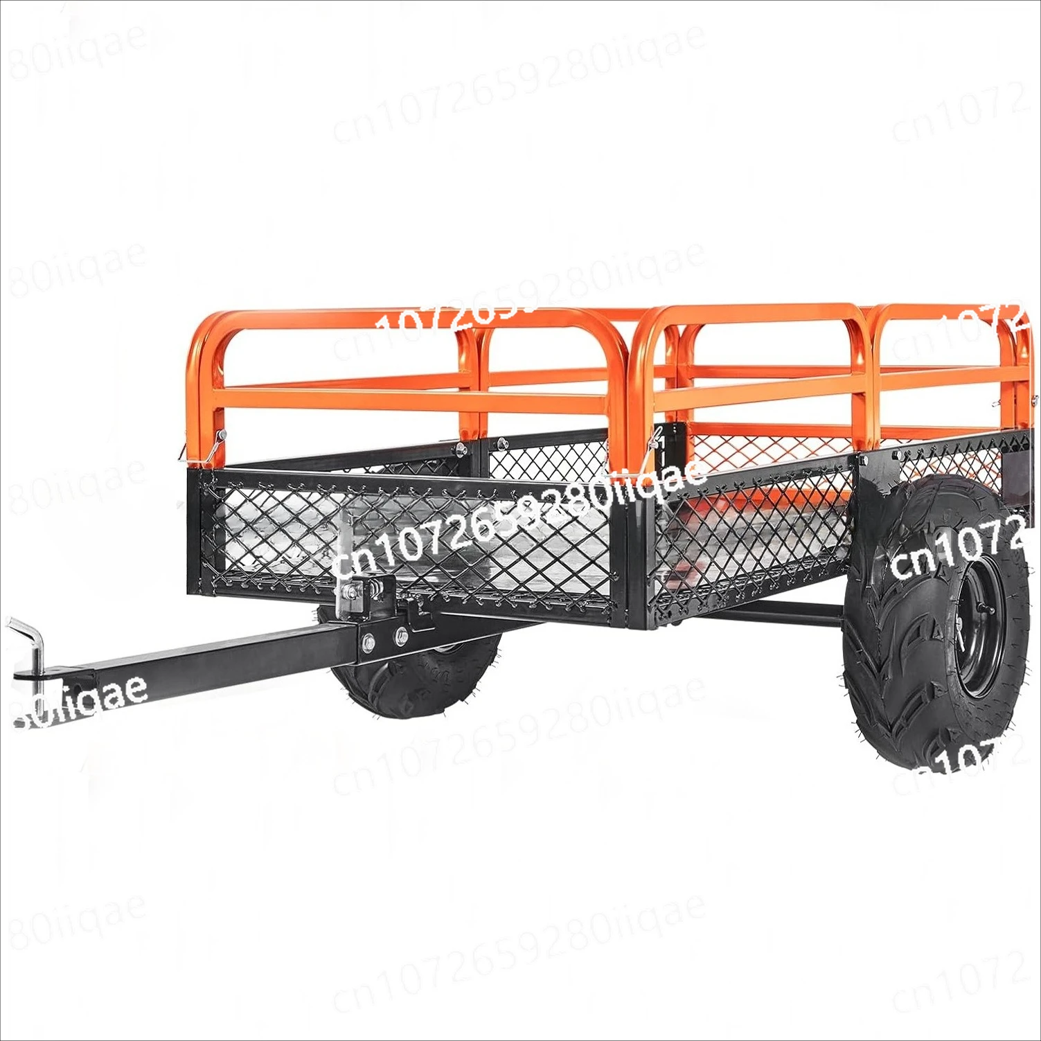 

For Motorcycle Farm Garden Tractor Utility Cargo Utility Trailers Durable Sturdy Metal Multifunction Off-Road Tow-Behind Trailer