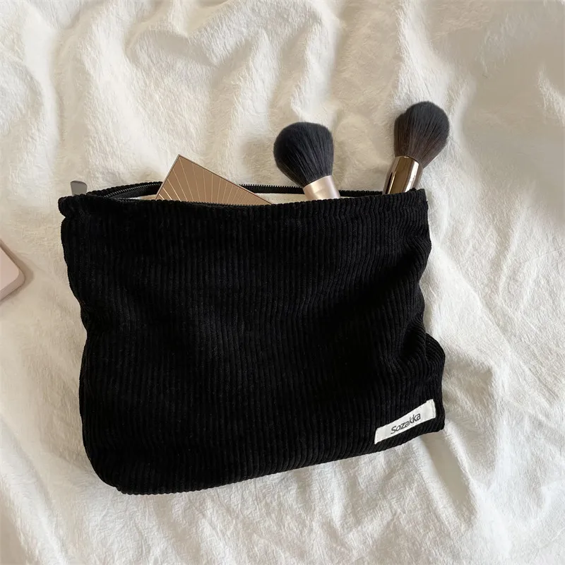 Bolsa de cosméticos de viagem de veludo portátil saco de armazenamento de maquiagem bolsas femininas grande capacidade zíper compõem organizador de armazenamento embreagem