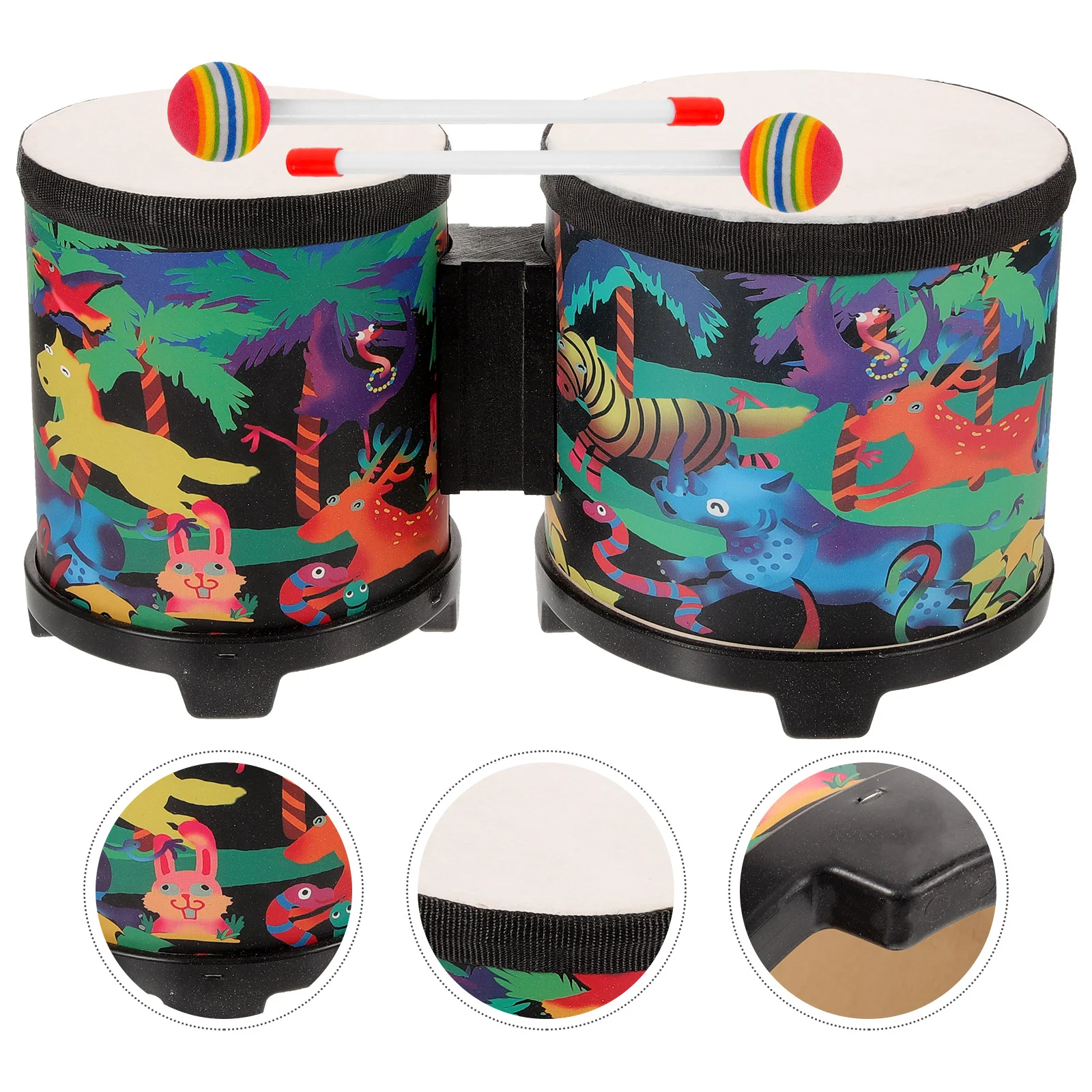 Baby Toy Drum for Kids Bongos Clap Drums Age 8-12 Plastic Percussion Instruments Ages 5-9 Sticks 9-12 Child