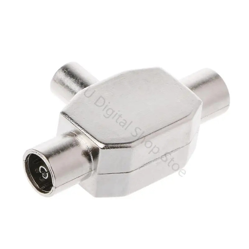 96BA 2-Wege für T-Splitter, 1 x Stecker auf 2 x Buchse, Metall-Koax-Koaxial-TV-Antennenadapter – Detail 4