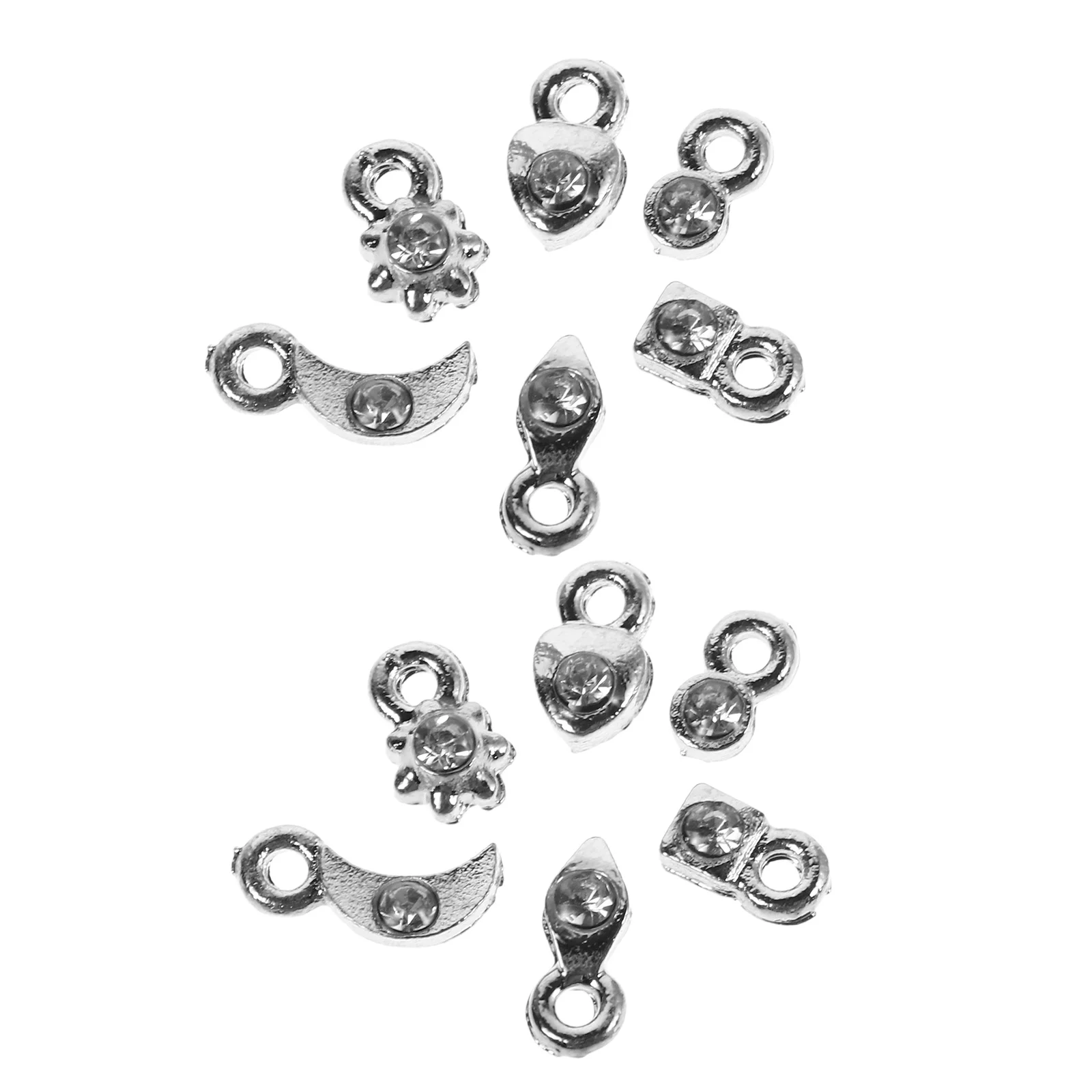 

2 Sets Silver Nail Charm Rhinestone Heart Decor DIY Jewelry Piercing Tool Dangle Art Charms Accessories Wax Hair Removal Kit