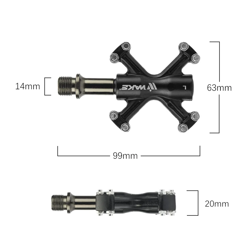 Wake Mountain Bicycle Pedal Accessories 3 Bearing Seal Ultralight Footboard Aluminum Bike Pedals Anti Slip for MTB Road Bike