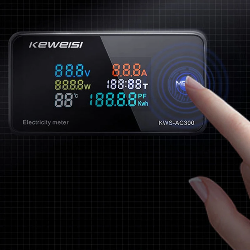 KEWEISI,KWS-AC300 Digital Voltmeter AC 50-300V Voltage 45-65Hz Power Energy Meter LED Wattmeter 0-10A Detector A