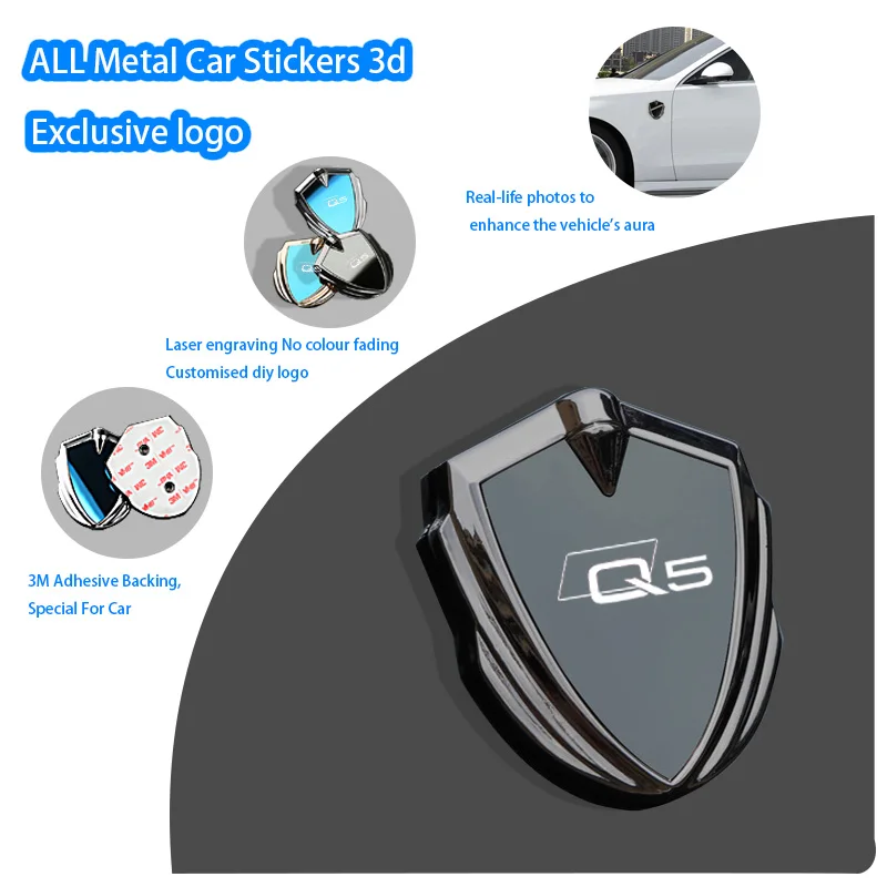 

For Audi Q7 8r S Line Key Case Cover Fob Floor Mats Accessories Car Stickers Body 3D Metal Shield Sticker Modification Emblem