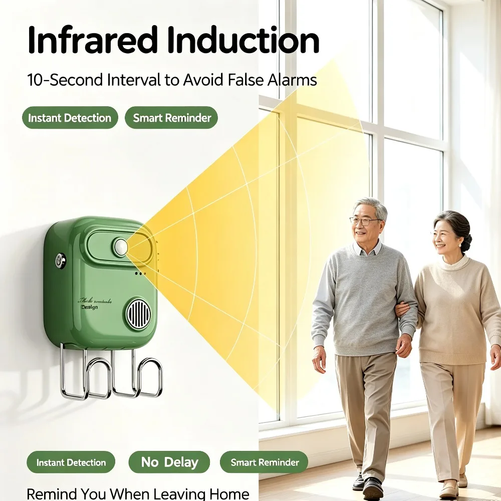 New Creative Multi-Function Reminder Voice-Recording White/Green Smart Voice Home Reminder For Seniors To Prevent Forgetting Key