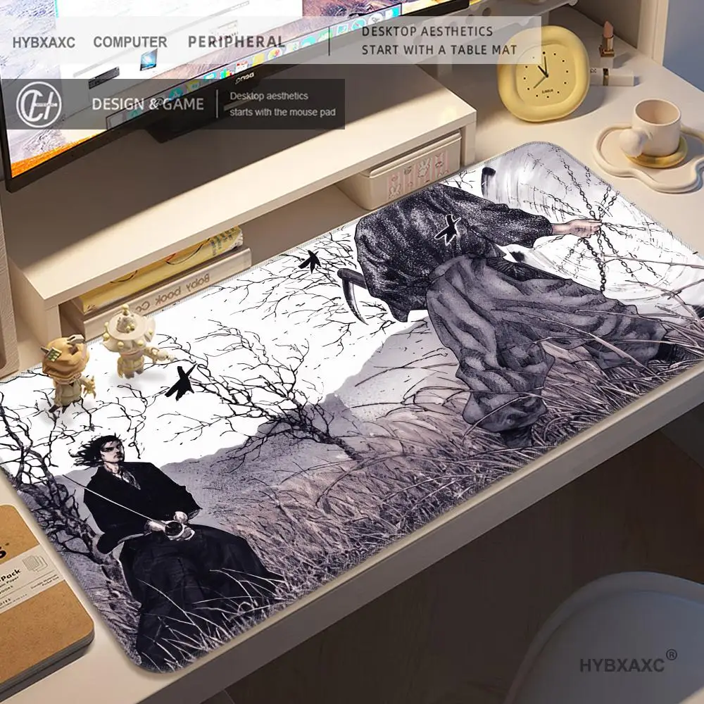 

HYBXAXC Vagabond Manga Mousepad Gamer Mouse Pad Size For Office Long Table Mat Keyboard Mats Large 100x50cm XXL Gamer Mousepad