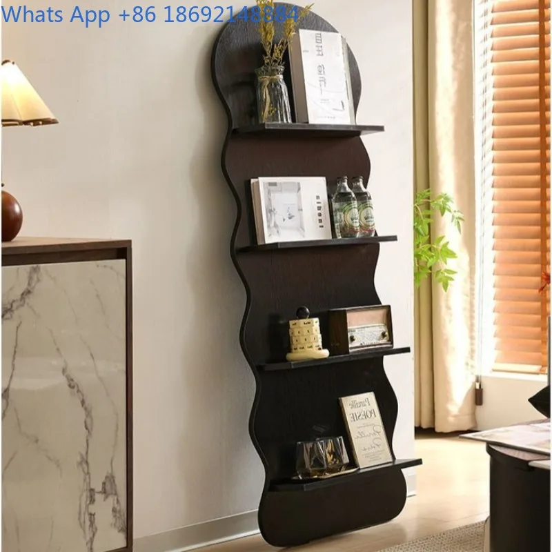 Tijdschriftenrek in Scandinavische INS-stijl Vintage opbergrek Aan de muur gemonteerde displayvloer Krantenopbergrek