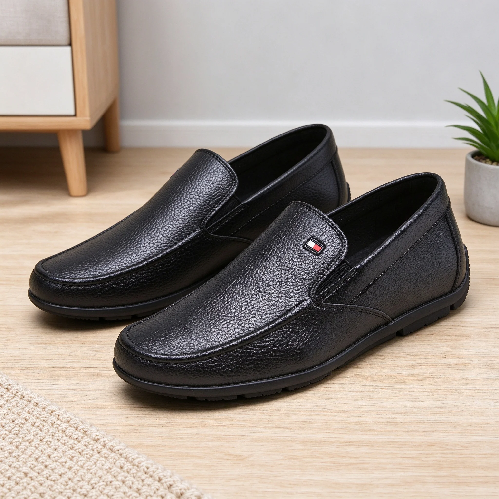Desai Men's Loafers Grain Leather Slip On Casual Shoes Tricolor Moccasins Comfortable Lightweight Driving Shoes Autumn