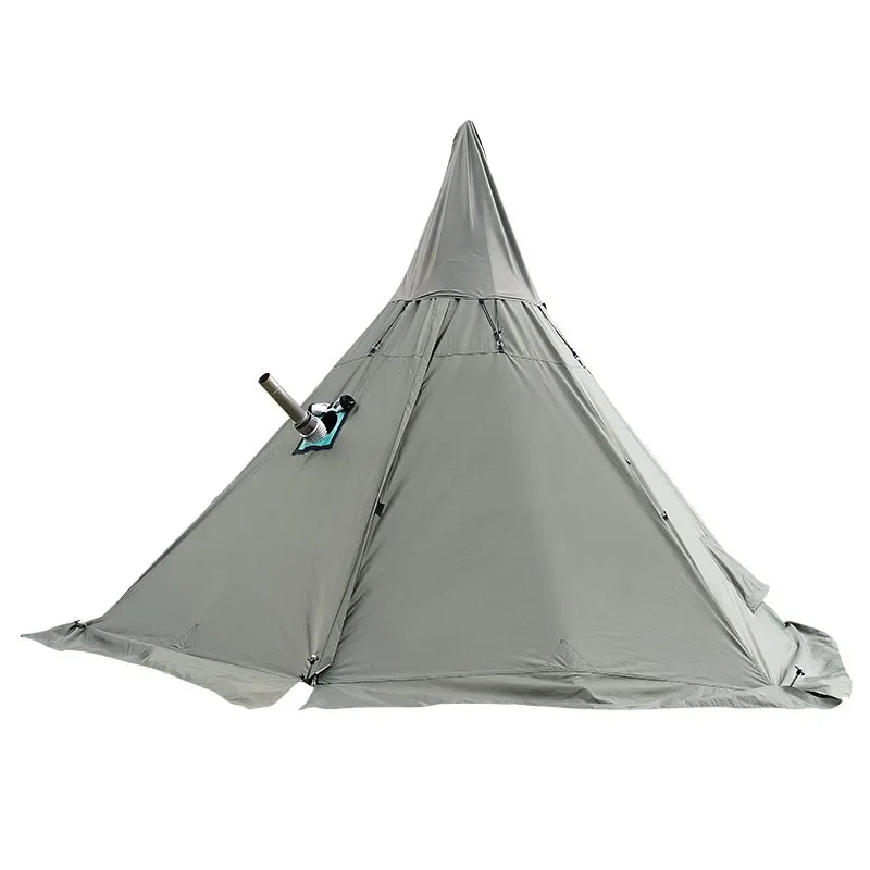 

Pyramid Teepee Tent with A Chimney Hole A6 M Size Tower Smoke Window Park Survival Single Layer Indian Tourist Outdoor Camping