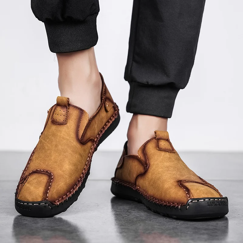 High Quality Brand Men's Genuine Leather Shoes Handmade Soft Soled Men's Casual Shoes Anti Slip New Men's Business Shoes