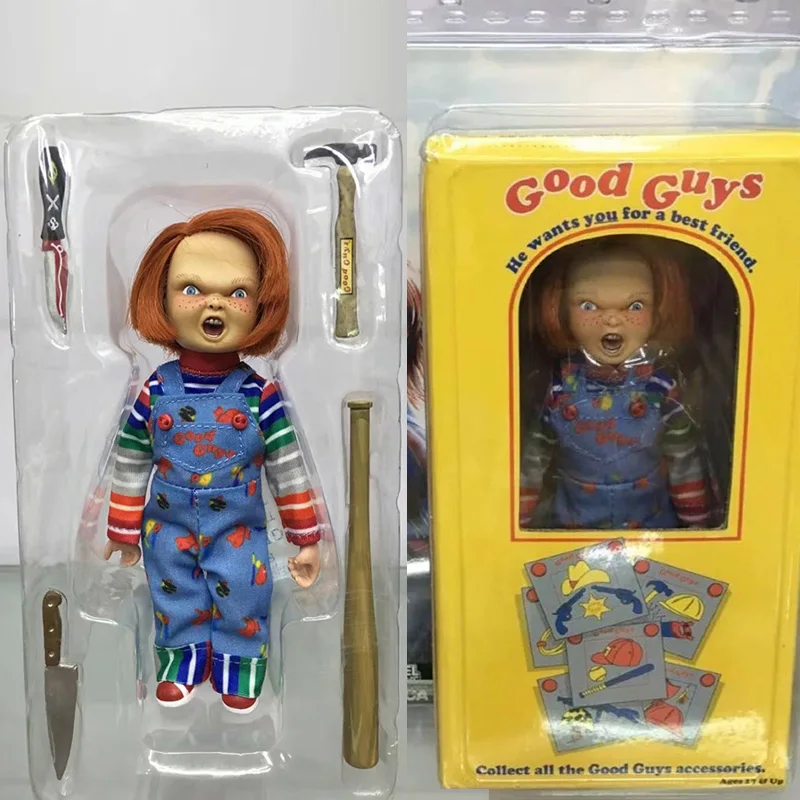 NECA Chucky Doll Action Figure Play Good Guys Ultimate He Wants You Be A Best Friend Child's Collectible Model Toy Dolls Gift