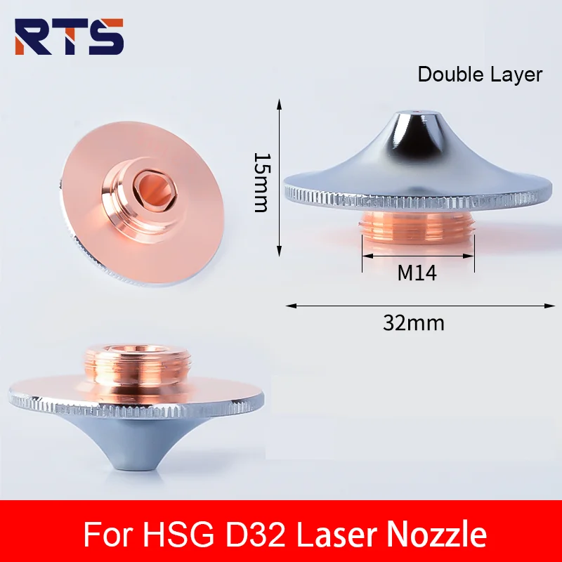 Bico laser RTS D32 10pcs HSG camada única e dupla com bico laser para bico laser Raytools