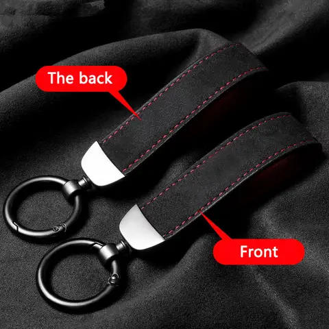 Fashion Style Key Ring Pendant Luxury Suede Leather Car Keychain Hanging Decoration Universal Auto Keyring Accessories