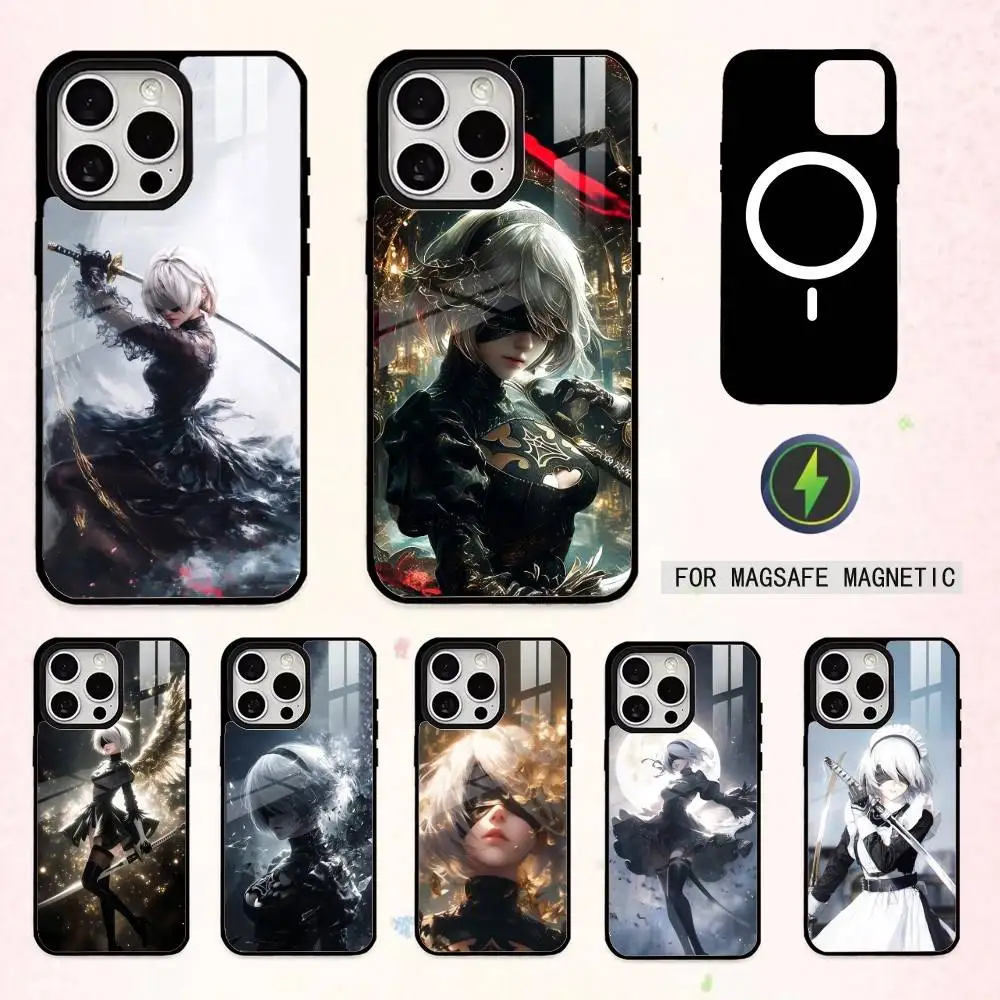 

Game N-NieR Automata 2B Phone Case For iPhone17,16,15,14,13,12,11 Plus,Pro Max Magnetic For Magsafe Wireless Charging