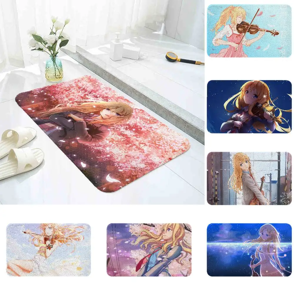 

Your Lie In April Килимок для пола Впитывающий коврик для ванной комнаты Простой дверной грязеотталкивающий коврик Домашний кухонный коврик Коврик для ног Коврик для входа