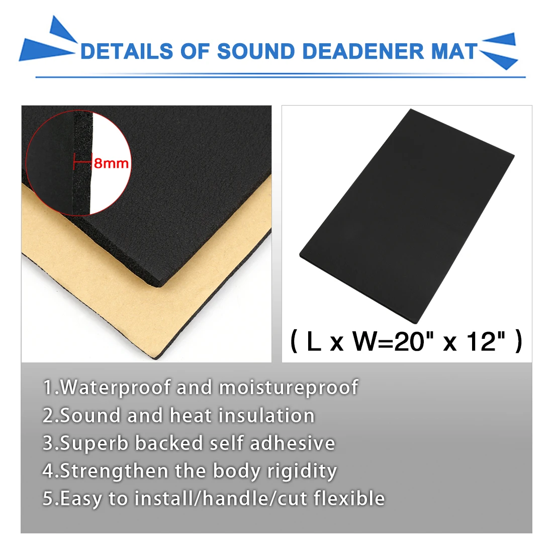 UXCELL Car Insulation Pad Hood Insulation Noise Reduction Pad Can Effectively Reduce Engine Noise Assist In Heat Dissipation