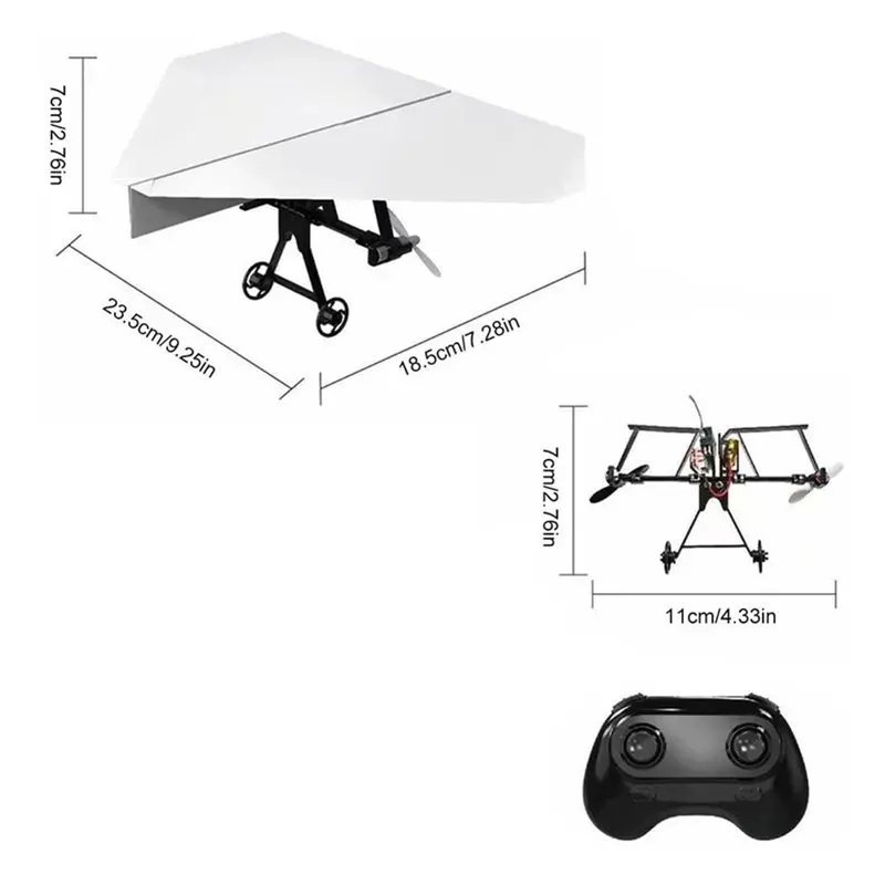 ABUM-DIY RC Paper Airplane Kit Plane With Gyro Stabilizer Aircraft For Boys Girls Backyard Park Beach Camping School