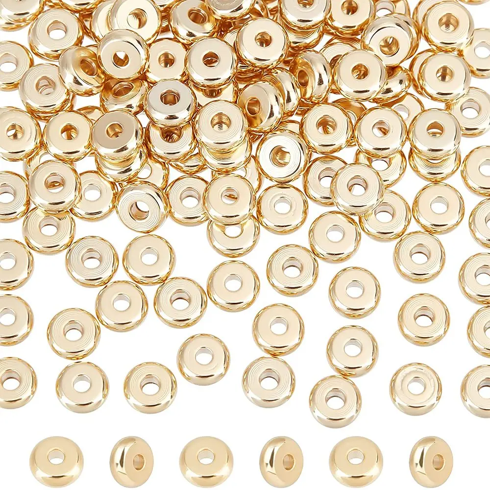 

150pcs 5mm Golden Flat Round Spacer Beads 304 Stainless Steel Disc Loose Beads Tiny Metal Beads Small Hole Beads for Necklace