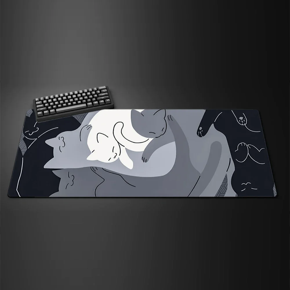 

1pc Cute Cat Large Mouse Pad XXL Desk Mat 900x400 Kawaii Computer Accessories Cushion Big Gamer Non-Slip Rubber High Elastic Rug