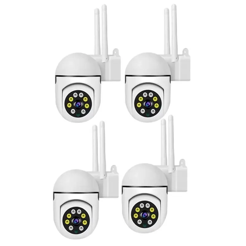 ABZZ-IP65 2MP Wifi Camera 1080P Wireless PTZ Surveillance Camera Infrared Night Vision Two-Way Intercom 4PCS Security CCTV