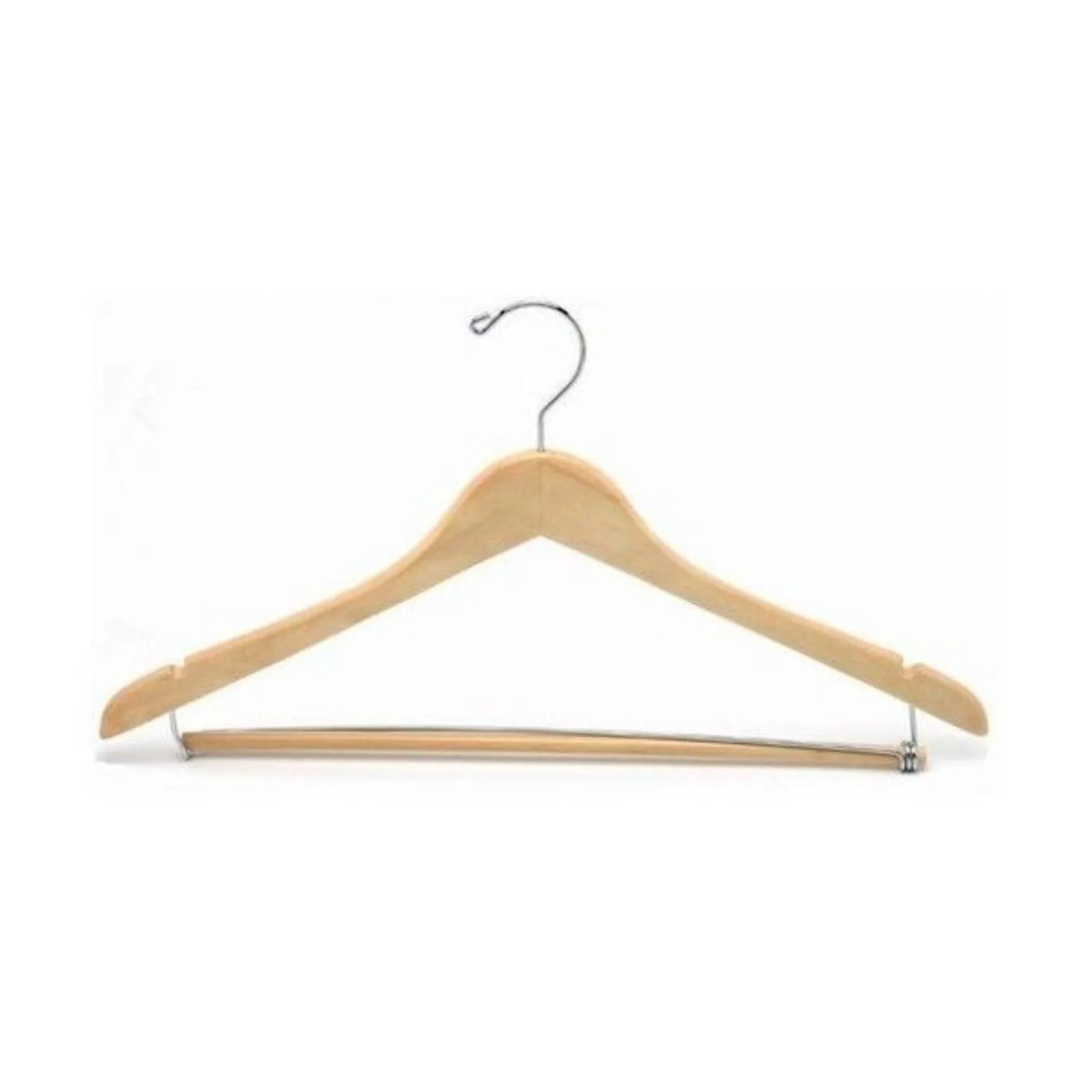 

Only Hangers 17-inch wooden suit with locking bar-natural 10-piece-