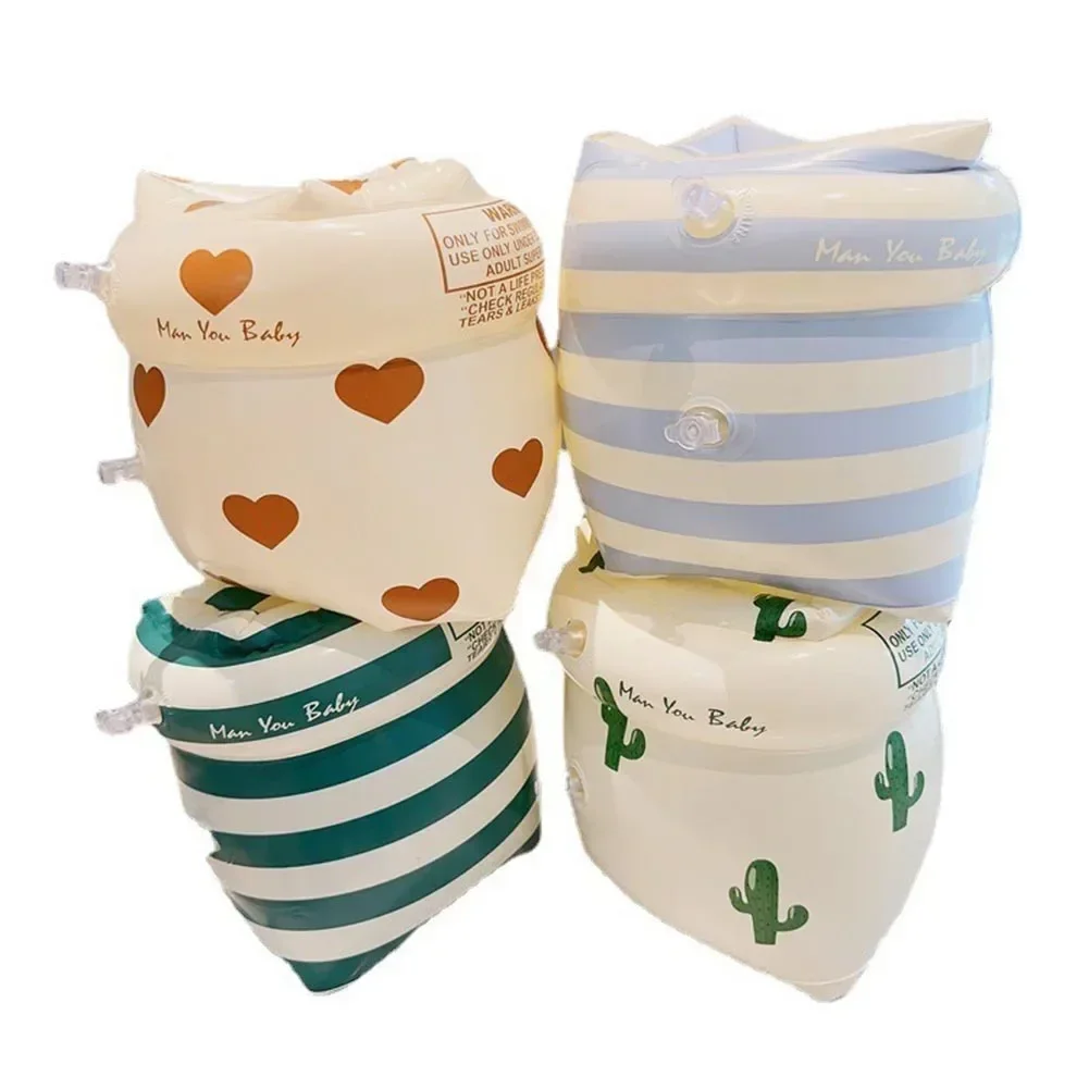 أكمام طفو للسباحة مطبوعة مع كيس هوائي مزدوج للبالغين والأطفال، مجموعة أكمام قابلة للنفخ مع مضخة هواء يدوية متضمنة #4