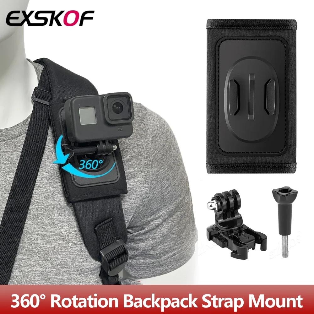 360° Rotation Backpack Strap Mount For GoPro Hero 13 12 11 10 9 8 7 6 5 4 Insta360 X2 X3 X4 DJI Osmo Action Camera Accessories