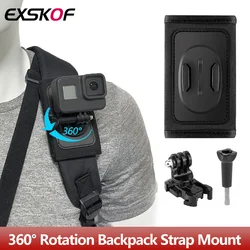 360° Rotation Backpack Strap Mount For GoPro Hero 13 12 11 10 9 8 7 6 5 4 Insta360 X2 X3 X4 DJI Osmo Action Camera Accessories