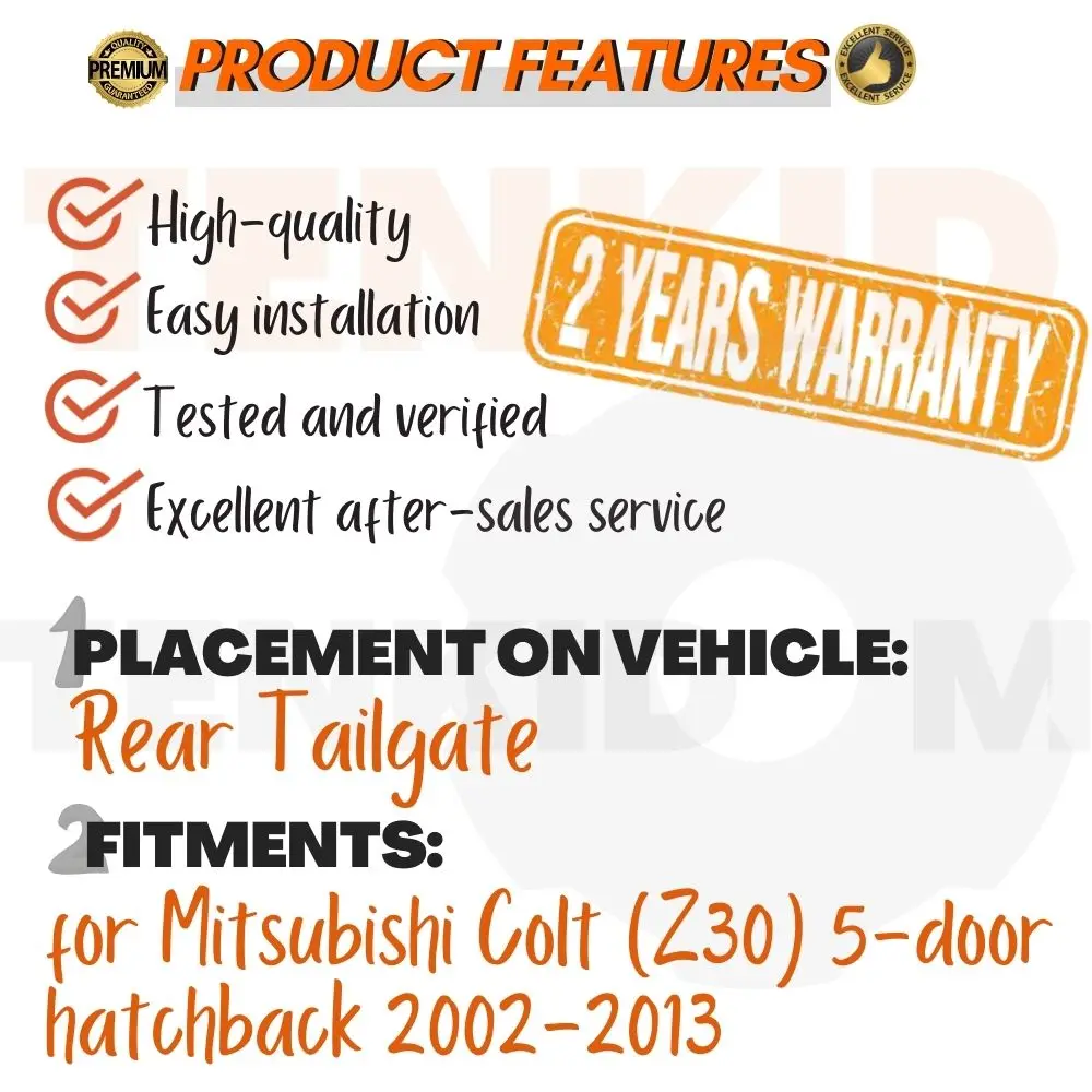 

Lift Supports for Mitsubishi Colt (Z30) 5-door hatchback 2002-2013 Tailgate Dampers Shocks Springs Arm Props Shocks