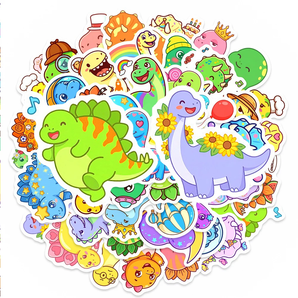 10/30/50 Stück Kawaii kleine Dinosaurier-Cartoon-Aufkleber, niedliche kreative Graffiti-Aufkleber, wasserdicht, DIY-Aufkleber für Koffer, Telefon, Notizbuch