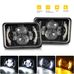 4x6 Square Led Headlight Sealed High Low Beam DRL Turn Signal Light for Kenworth Peterbilt H4651 H4652 for Chevrolet S10 1995