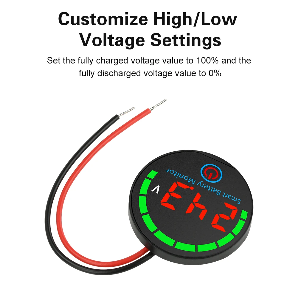 Lithium Battery Tester Indicator Board 7-55V LED Voltage Meter Power Charge Indicator Acid/Lithium Battery Charge Indicator Boar