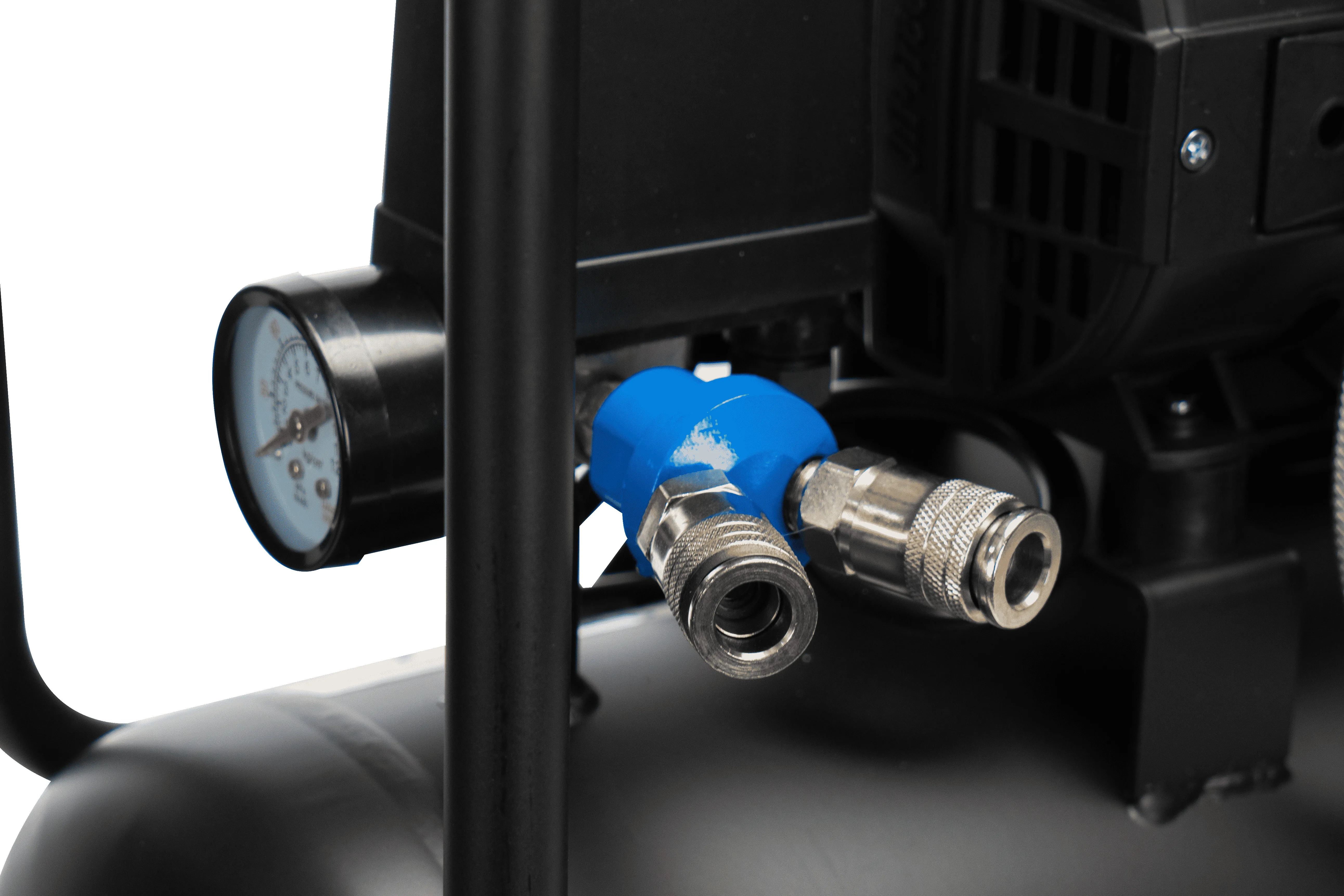 ضاغط هواء خالي من الزيت 6.3 جالون 1.0 حصان Max.116 رطل لكل بوصة مربعة ضغط 60 ديسيبل فائق الهدوء لإصلاح السيارات طلاء رذاذ تضخم الإطارات