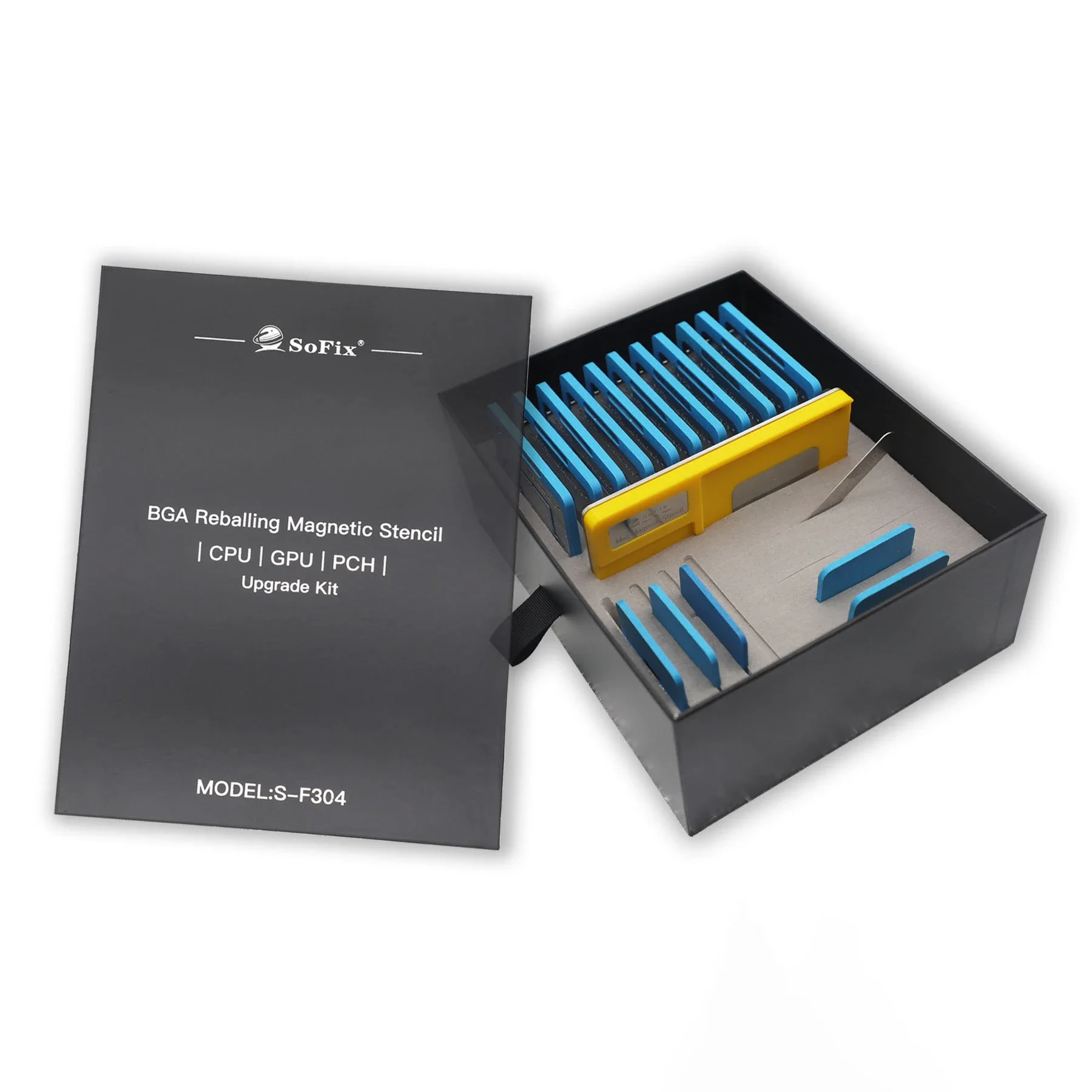 New Updated S-F304 BGA Reballing Magnetic Stencil Kit Tin Planting Platform CPU GPU PCH M1 M2 Chip Planting Tin Template