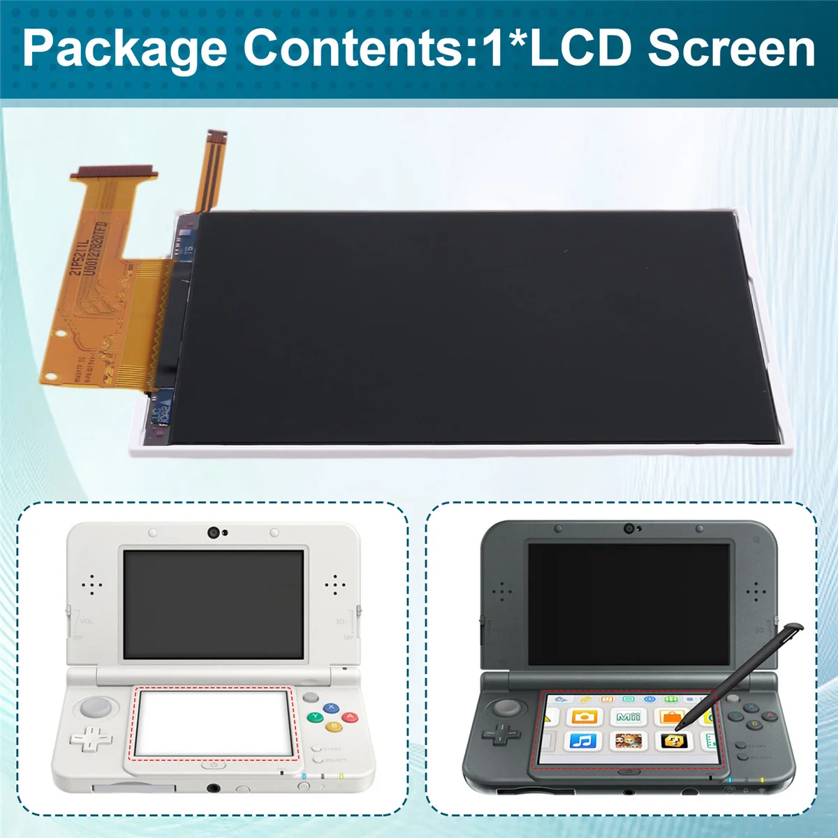 Hot! Replace LCD Display for NEW3DS Bottom LCD Screen for Nintend New 3DS Bottom LCD Screen for N3DS